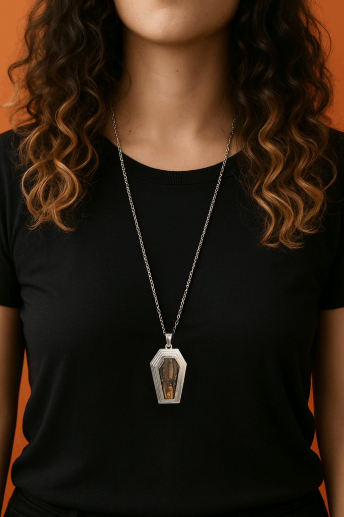 cercueil pendentif argent oeil de fer